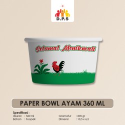 PAPER BOWL CETAK AYAM JAGO 360 ML